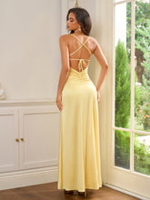 Crisscross Tie Backless Solid  Maxi Dress